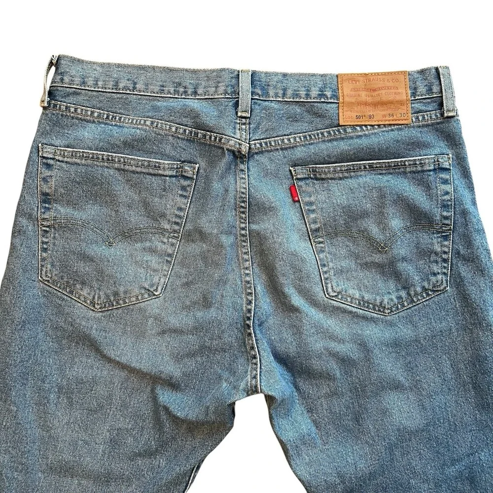 Levi's Premium 501 '93 Jeans Mens 36x30 Blue Straight Leg Button Fly 90s Fit